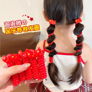 เครื่องประดับผมสีแดงสำหรับเด็ก สายโทรศัพท์ ริบบิ้นผม ริบบิ้นผม ประดับผม สไตล์ชาติ วันชาติ บรรยากาศ ดาว 5 แฉก