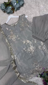 [PRE-ORDER] Ready Made Pure Natural Crepe Silk With Unstitched Short Sleeve Fabric Suit (10-15days delivery)