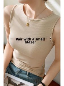 V.C.I | Slim Fit Square Neck Khaki Tank Top