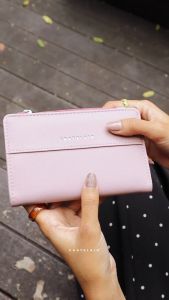 Dompet Wanita Kartu Remaja Lipat CHATELAIN Kancing Magnet Warna Pastel