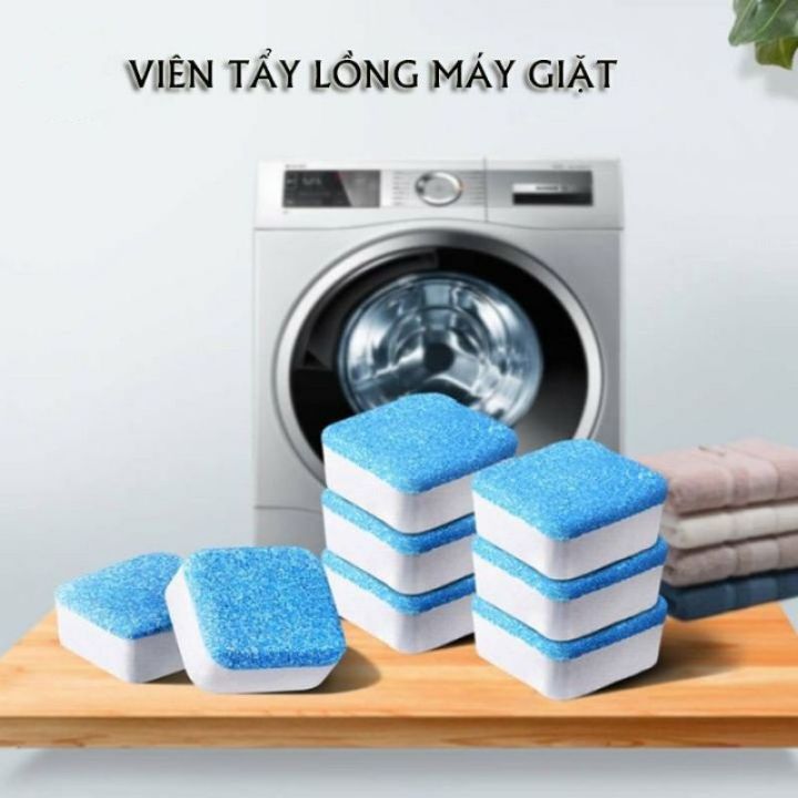 Hộp 12 Viên Tẩy Vệ Sinh Lồng Máy Giặt, Tẩy Sạch Cặn Bẩn Lồng Giặt