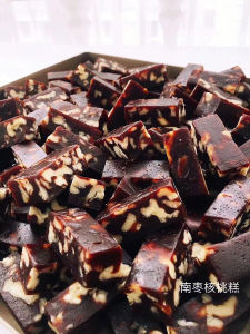 Healthy Southern Jujube Walnut Cake Delicious Snack Red Jujube Mud Walnut Soft Candy Chinese Traditional Pastry from Chaoshou City