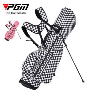 PGM ผู้หญิงกอล์ฟถุงกันน้ำยืนถุงกอล์ฟ Ultralight ตรวจสอบพิมพ์ถุงกีฬาสไตล์เกาหลีอุปกรณ์กอล์ฟ QB116