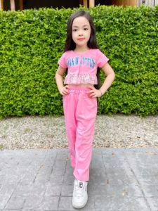 งานเซท2ชิ้น Set "𝐏𝐈𝐍𝐊𝐌 𝐀𝐓𝐓𝐄𝐑" เสื้อครอปแต่งชายลูกไม้ ด้านหน้าติดกระดุมจริง กางเกงเอวยางยืดด้านหน้าแต่งเกร็ด