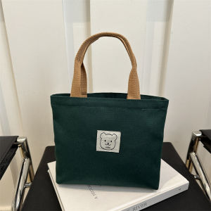 Mini Portable Canvas Makeup Bag Womens Zipper Style Small Purse for Work And Outings Carry-On Soft Tote Bag Commuter Bag