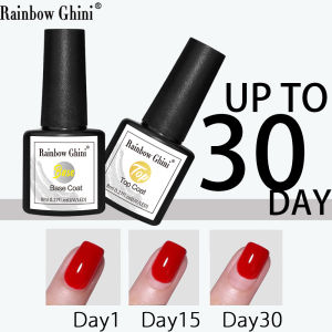 Rainbow Ghini 8ML Base Coat Nail Polish Soak Off Nail Top Coat UV Gel Varnish 10ml Matte Top Coat Long Lasting Nail Gel Varnish