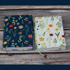 Adjustable Country Floral A5 A6 Notebook Cover Hobo Protective Case 16 Open Large Size Cloth Book Jacket for Students And Book Lovers