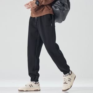TUCANO Mens Fleece Lined Cuffed Drawstring Sports Casual Pants Loose Fit Youthful Trend Spring Autumn Winter Fashionable
