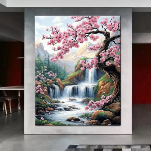 Jigsaw Puzzle 500 1000 1200 2000pcs Beautiful Waterfall Cascading Down Green Mountain With Rainbows For Adults Stress Relief