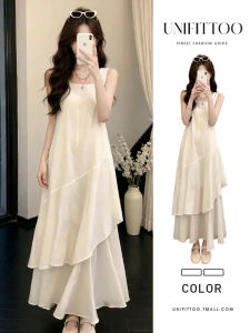 unifittoo | White Sleeveless New Dress for Petite Elegant