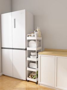 Trolley Cart Shelf 3/4/5 Tier Moving Rack Kitchen Storage Shelf Multifunction Trolley Organizer Cart