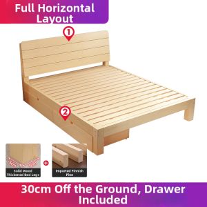 HUAYASEN | Economical Minimalist Single Pine Wood Bed 1.2m