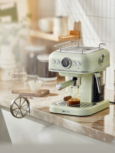 [China Plug Adapter Needed] Bear | Automatic Home Espresso Coffee Machine with Capsules and Steam Milk Frother