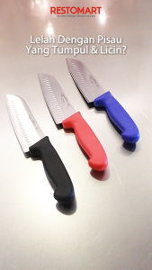 Santoku Knife 7" Blue / Pisau Dapur 17.8 cm Biru CUTLERY PRO KB 2221 180G BL101 (1511669)(F1)