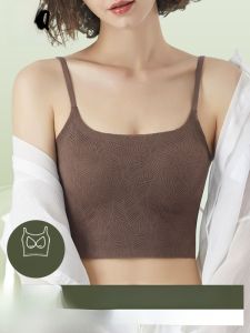 MiiOW | Cat Lady Seamless Strap Vest Women Summer Inner Lace Integrated Thin Style Underwear Pad Bra Short Length Versatile Style