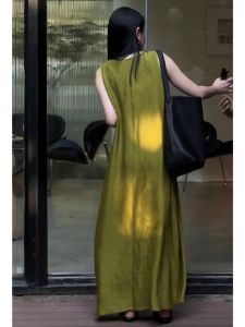 XIYUQI | Elegant Premium Slimming Green Sleeveless Dress