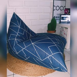 Bean Bag Triangle Motif Katun size M L XL Include Isi Siap Pakai