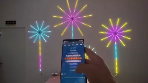 LED Firework Strip Lights RGB Atmosphere Lights Bluetooth Sound Control Home Party Raya Decor