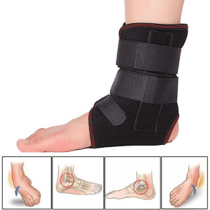 Ankle Brace - Ankle Support Strap with Side Aluminum Alloy Steel Bars for Sprained Ankle Sport Relief Pain Foot Stabilizer Elastic Compression Sleeve Foot Guard