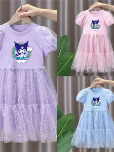 Clearance Sale~ Outlet Withdrawn Tagged Dress Summer Mesh Fluffy Skirt Kuromi Princess Skirt Short Sleeve Family Matching Swimsuits