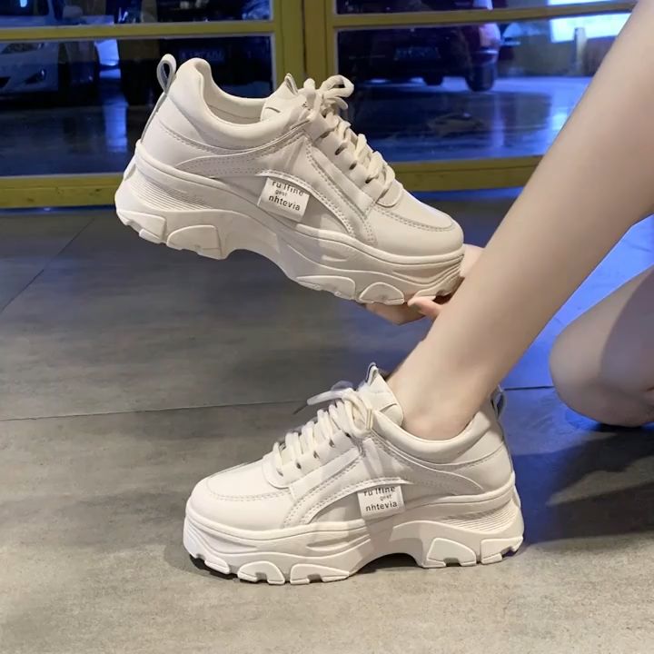 Yohi New fashion Shoes Sneakers for women White shoes trending rubber shoes  for women 5cm Heightening effect (add 1 size bigger)