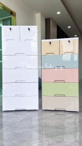 ลิ้นชักเก็บผ้า 58cm ของแบบ 5/4/3ชั้น สีขาว ปลอดสารพิษ เสื้อผ้า HEINO