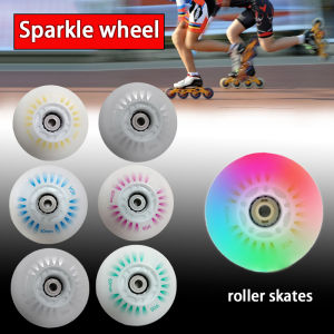 New 4pcs Luminous Wheels LED Flashing Wheels Suitable for Inline Skating Shoes 72mm 76mm 80mm 90A Hardness PU Material