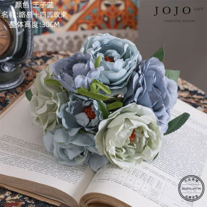 JOJOS L. PD Tasteful Artificial Flowers Handheld Bouquet Wedding Decoration Home Decor Rustic Style Rose Fake Flowers