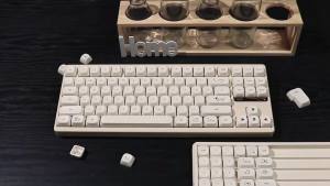 Milk White Puppy Keycaps 124 Keys MOA Keycaps Dye-Sublimate PBT keycaps Cute Kitten Dog Small Font For Mechanical Keyboards