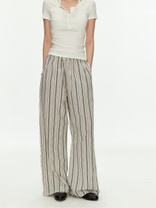 Breathable Drawstring Drape Straight Trousers Long Pants