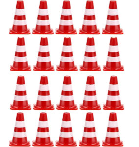 Mini Traffic Cones Tiny Simulation Red Safety Roadblock Cake Topper Kindergarten Traffic Sign Teaching for Home Shop