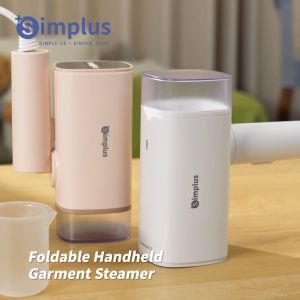 SimplusPink Handheld Garment Steamers 1200W High Power 180ml Water Tank Foldable and Portable Dual Use for Flat And Hanging Ironing
