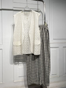 Summer New Style Womens Sleeveless Hollow out Vest Loose Slimming Lazy Versatile Sweet Mid-Length Top in Three-acetate Fiber