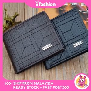 iFASHION 1337 Men Short Wallet Slim Card Holder Bifold Purse Pouch Zipper Pocket Lelaki Beg Duit Dompet Pendek Murah