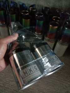 Knalpot mobil sous/sos/suos/jet bus cabang 2 bulat krom untuk kendaraan bensinsolar dan truk