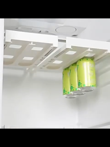 1pcs Hanging Beverage Shelf Can Storage Rack Soda and Cola Can Organizer Storage Rack Refrigerator Partition Organizer