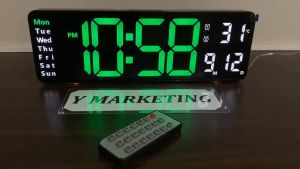 (6629) LARGE Digital Remote Control with COUNTDOWN & TIMER with Alarm Clock (GREEN/White)