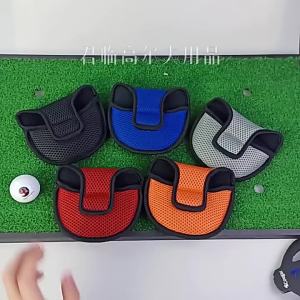 1Pcs Golf Mesh Lightweight Putter Cover Mallet Putter Headcover Club Protector with Magic Tape