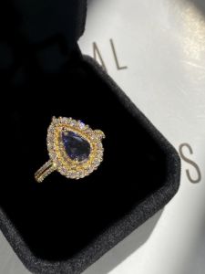 Thick Plated 18K Gold Simulated Moissanite Sparkling Crystal Cluster Womens Ring Color Gemstone Unique Design Fashion Jewelry