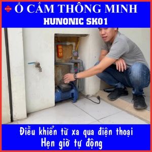 Ổ Cắm Wifi Thông Minh Hunonic Ổ Cắm Hẹn Giờ Công Suất Cao 4000W Điều Khiển Từ Xa Bằng Điện Thoại - SK01 - BH 1 Năm