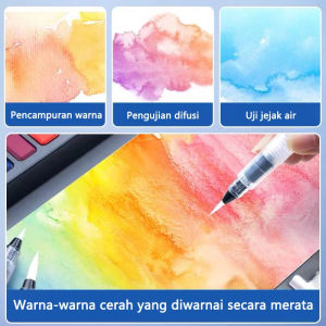Lababymall【COD】Cat Air Warna 36 Warna / 48 Warna /Alat Cat Air Warna Per Set / 48 Watercolor Set( Sudah Termasuk Kuas Dan Kertas Lukis)