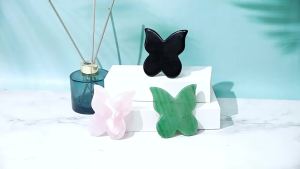 Obsidian Butterfly Gua Sha Dụng Cụ Mát Xa Mặt Crystal Scraping Board Chăm Sóc Da Sức Khỏe Cổ & Làm Đẹp Cơ Thể Trị Liệu 82*70mm