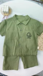 Bayi Anak laki laki Kemeja Astronot Celana pendek Kapas Baju Katun Pakaian Setelan