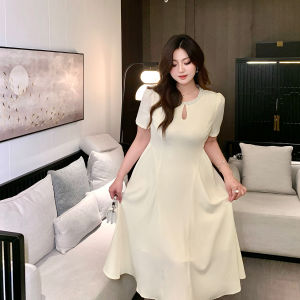 GLEC | Large Size Vintage Elegance Pearl Collar Slimming Dress