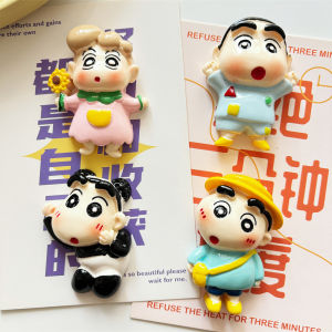 2024 New 3D Sticker Wax Crayon Shinchan Magnetic Fridge Decor Resin Cartoon Anime Artwork Kitchen Appliance Decoration Piece