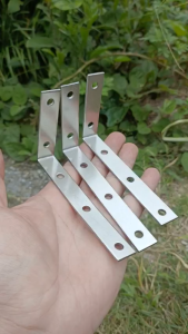 Ke góc Chữ L Inox không gỉ 201 - Kích cỡ 6x11x1.5 cm - Phụ kiện Kết nối Đồ Gỗ Sắt Thép