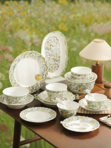Yomerto | Elegant French Underglaze Colored Dinnerware Set