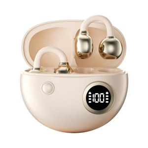 Wireless Clip‑On Earphones Comfort Secure Wearing Noise Reduction Earbuds Ultra‑Long Playtime Digital Battery Power Display
