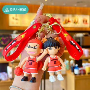 SLAM DUNK keychain mens sakuragi flower road car key chain pendant cute creative bag pendant figure doll