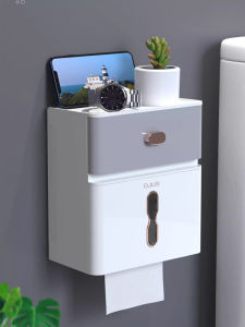 Hộp Đựng Khăn Giấy Phòng Tắm Gắn Tường Chống Thấm Nước Không Cần Đục Lỗ Giá Để Khăn Giấy Vệ Sinh Giá Để Khăn Giấy Phòng Vệ Sinh